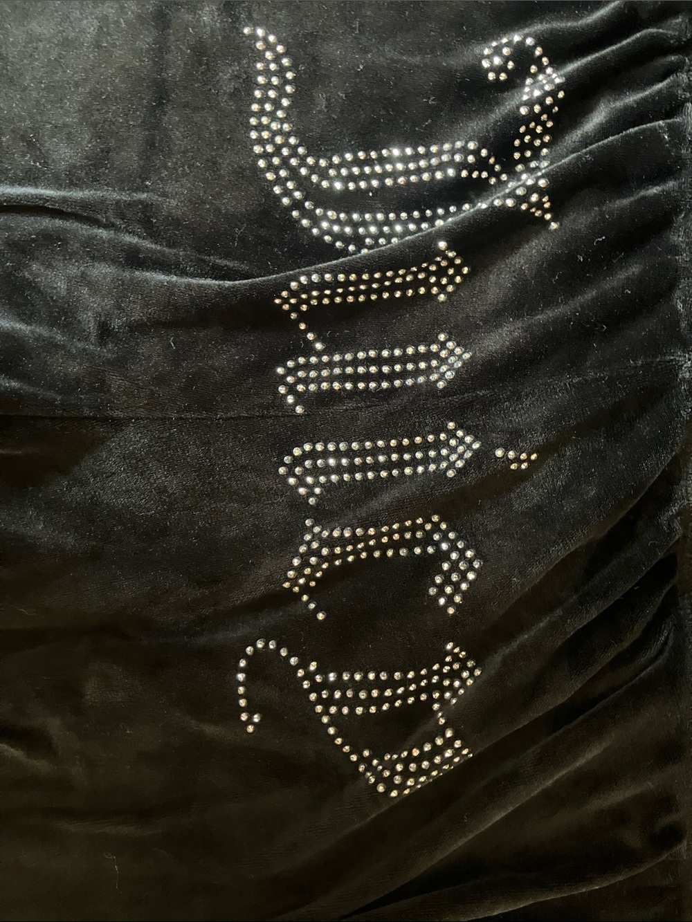 Juicy Couture Black Velvet Rhinestone Logo Top